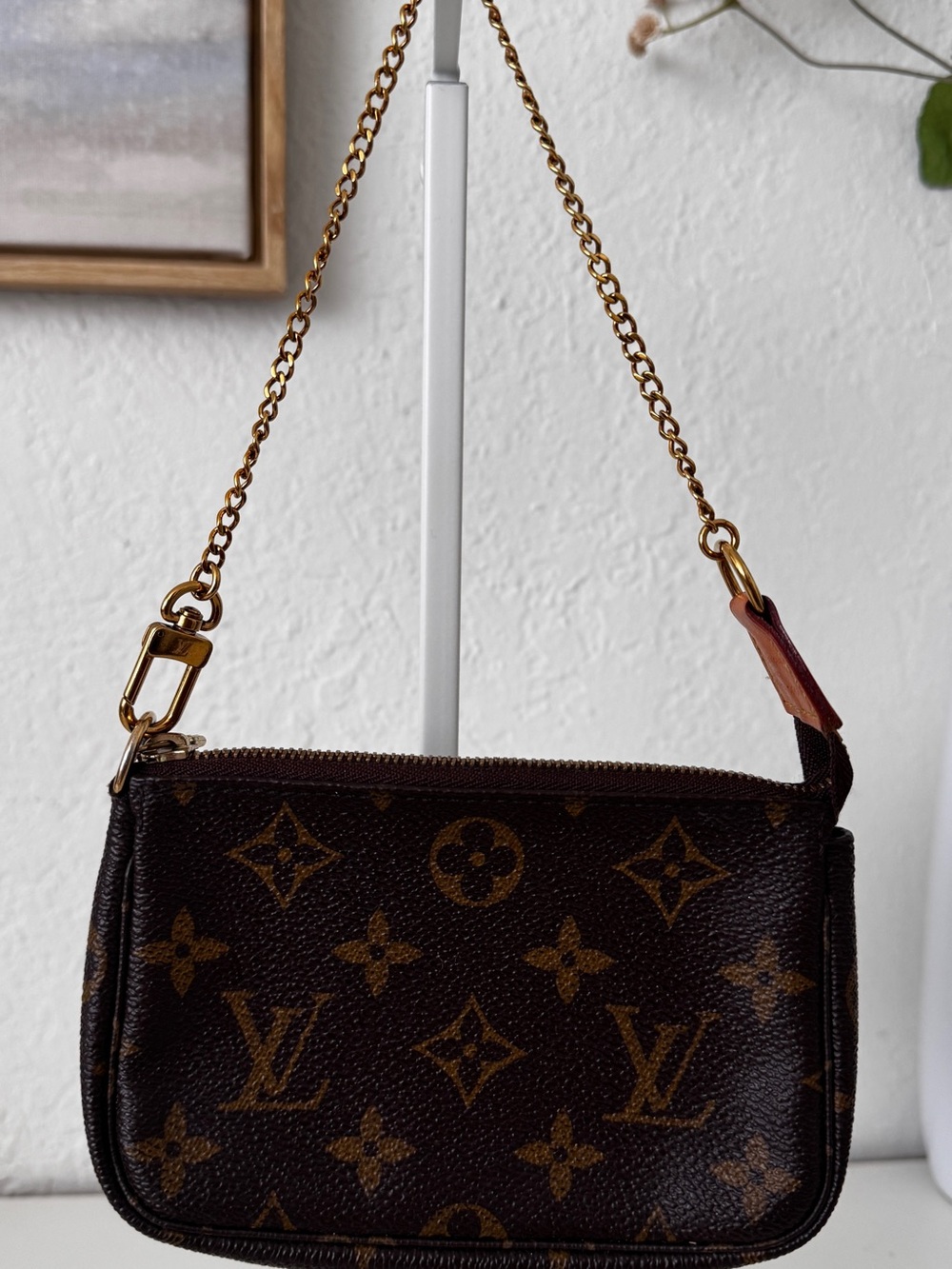Louis Vuitton Monogram Mini Pochette in Dark Brown with Gold Hardware